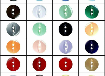 Round Fisheye Buttons Polyester 2-Hole Knitwear Sewing Craft Value Pack CFISH - ThreadandTrimmings