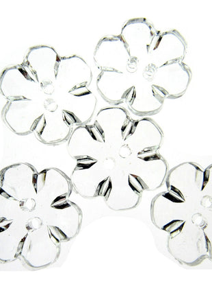 Daisy Flower Shaped Crystal Clear Buttons Cutout Petalled Sewing Craft 10-20mm - ThreadandTrimmings