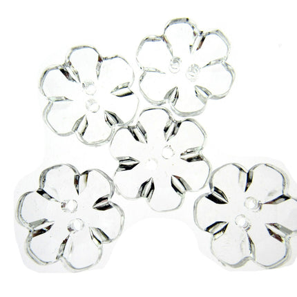 Daisy Flower Shaped Crystal Clear Buttons Cutout Petalled Sewing Craft 10-20mm