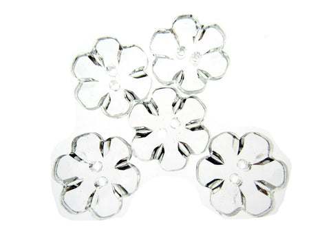 Daisy Flower Shaped Crystal Clear Buttons Cutout Petalled Sewing Craft 10-20mm - ThreadandTrimmings