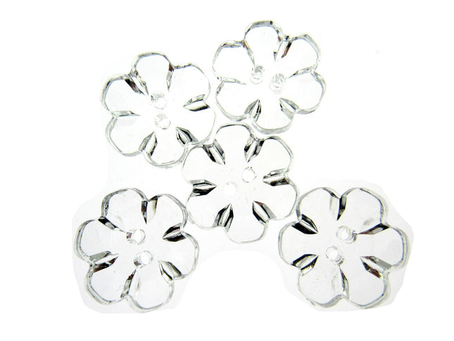 Daisy Flower Shaped Crystal Clear Buttons Cutout Petalled Sewing Craft 10-20mm