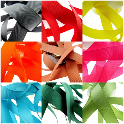 Grosgrain Ribbon Ribbed Fabric Trim Edge Tape Bow Making 22 Colours 5 Size 3m