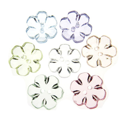 Daisy Flower Shaped Crystal Clear Buttons Cutout Petalled Sewing Craft 10-20mm
