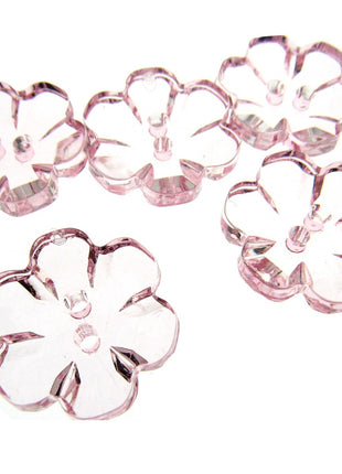 Daisy Flower Shaped Crystal Clear Buttons Cutout Petalled Sewing Craft 10-20mm - ThreadandTrimmings