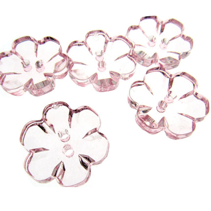 Daisy Flower Shaped Crystal Clear Buttons Cutout Petalled Sewing Craft 10-20mm
