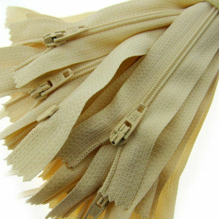 Nylon Closed End Trebla Zips 10 Pack Brights Neutrals Dresses Skirts Crafts - ThreadandTrimmings