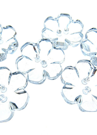 Daisy Flower Shaped Crystal Clear Buttons Cutout Petalled Sewing Craft 10-20mm - ThreadandTrimmings