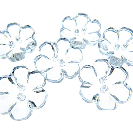 Daisy Flower Shaped Crystal Clear Buttons Cutout Petalled Sewing Craft 10-20mm
