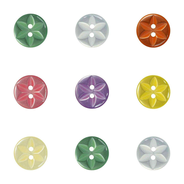 Round Baby Star Buttons Childrens Cardigans Knitting Sewing Craft 11.5-16mm - ThreadandTrimmings