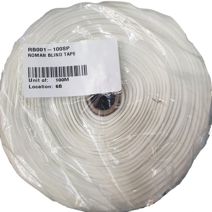 Roman Blind Pocket Rod Tape 19mm 3/4 Inch Wide White Choice of Lengths - RB001 - ThreadandTrimmings