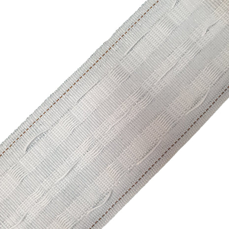 White Curtain Heading Tape Pencil Pleat 75mm (3") Wide with Red Sew Lines CT759 - ThreadandTrimmings