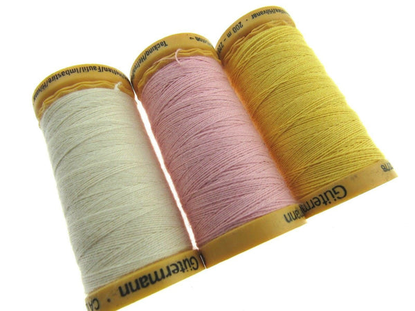 Tacking Thread by Gutermann Tailor Tacks 6 x 200m Reels Natural/Pink/Y ...