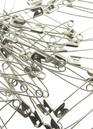 Safety Pins Nickel Plated Steel - 50 x 54mm / 2 Inch Long Approx - ThreadandTrimmings