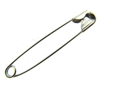 Safety Pins Nickel Plated Steel - 50 x 54mm / 2 Inch Long Approx - ThreadandTrimmings