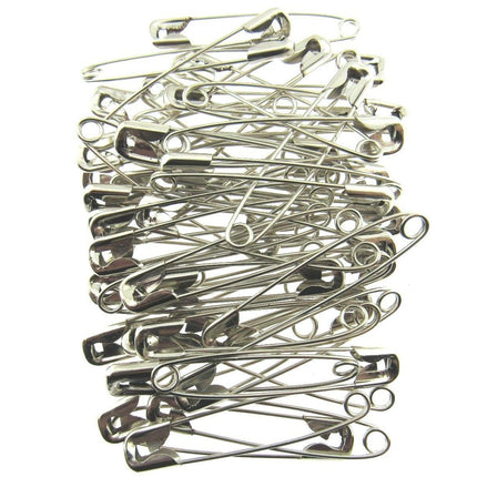 Safety Pins Nickel Plated Steel - 50 x 54mm / 2 Inch Long Approx - ThreadandTrimmings