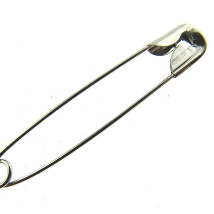 Safety Pins Nickel Plated Steel - 50 x 54mm / 2 Inch Long Approx - ThreadandTrimmings