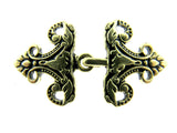 Hook & Clasp 25mm Oriental Style Frog Fastener in Antique Gold or Silver CX33