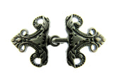 Hook & Clasp 25mm Oriental Style Frog Fastener in Antique Gold or Silver CX33