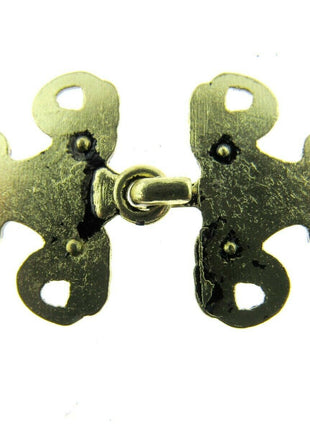 Oriental Style Frog Fastener Hook Clasp in Antique Gold or Silver 25mm CX33 - ThreadandTrimmings