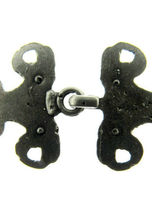 Oriental Style Frog Fastener Hook Clasp in Antique Gold or Silver 25mm CX33 - ThreadandTrimmings