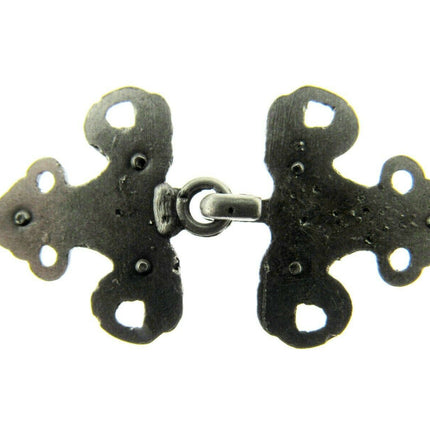 Oriental Style Frog Fastener Hook Clasp in Antique Gold or Silver 25mm CX33 - ThreadandTrimmings