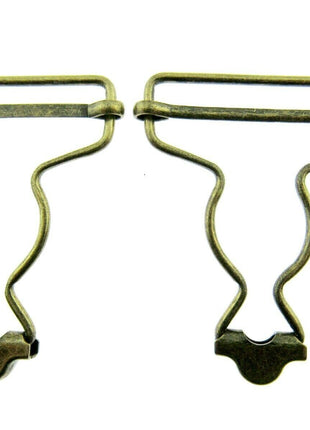 Dungaree Wire Clip For Painters Overalls in Silver or Antique Brass 38mm CX66 - ThreadandTrimmings