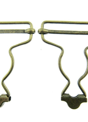 Dungaree Wire Clip For Painters Overalls in Silver or Antique Brass 38mm CX66 - ThreadandTrimmings