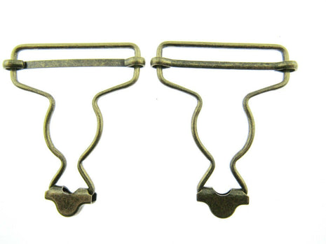 Dungaree Wire Clip For Painters Overalls in Silver or Antique Brass 38mm CX66 - ThreadandTrimmings