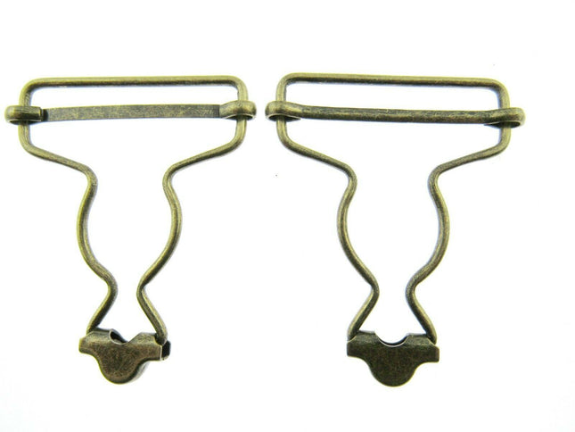 Dungaree Wire Clip For Painters Overalls in Silver or Antique Brass 38mm CX66 - ThreadandTrimmings