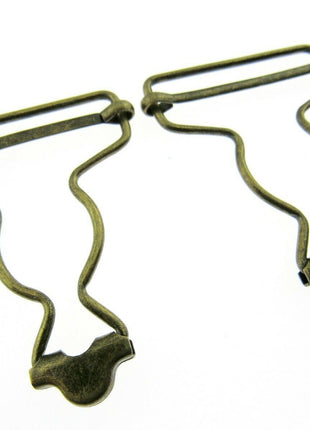 Dungaree Wire Clip For Painters Overalls in Silver or Antique Brass 38mm CX66 - ThreadandTrimmings