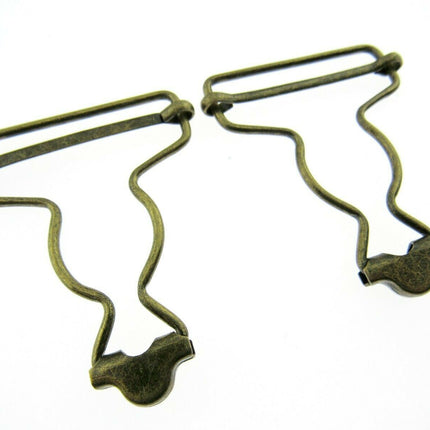 Dungaree Wire Clip For Painters Overalls in Silver or Antique Brass 38mm CX66 - ThreadandTrimmings