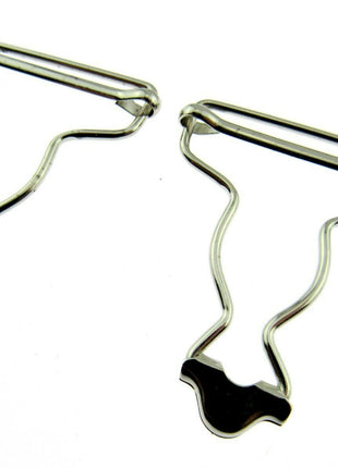 Dungaree Wire Clip For Painters Overalls in Silver or Antique Brass 38mm CX66 - ThreadandTrimmings
