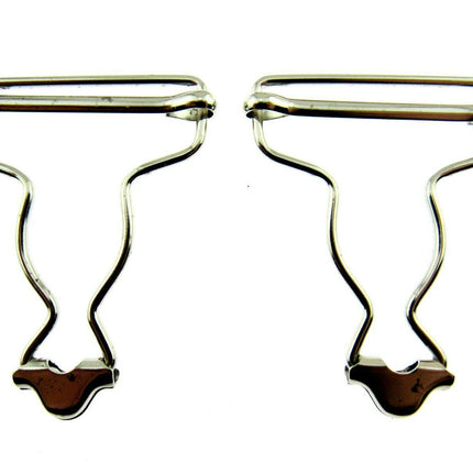 Dungaree Wire Clip For Painters Overalls in Silver or Antique Brass 38mm CX66 - ThreadandTrimmings