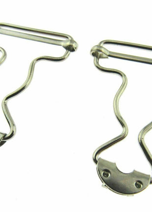 Dungaree Wire Clip For Painters Overalls in Silver or Antique Brass 38mm CX66 - ThreadandTrimmings