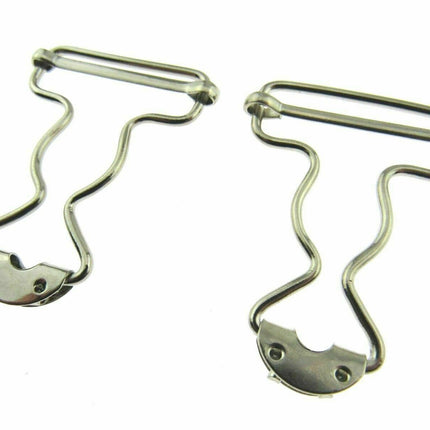 Dungaree Wire Clip For Painters Overalls in Silver or Antique Brass 38mm CX66 - ThreadandTrimmings