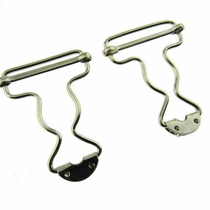 Dungaree Wire Clip For Painters Overalls in Silver or Antique Brass 38mm CX66 - ThreadandTrimmings