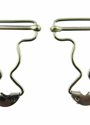 Dungaree Wire Clip For Painters Overalls in Silver or Antique Brass 38mm CX66 - ThreadandTrimmings