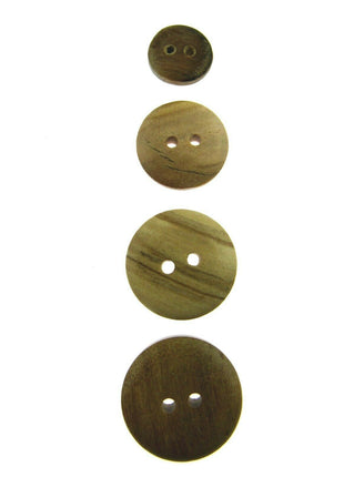 Round Wooden Domed Buttons Made From Olive Trees - CW6 - 5 Sizes - ThreadandTrimmings