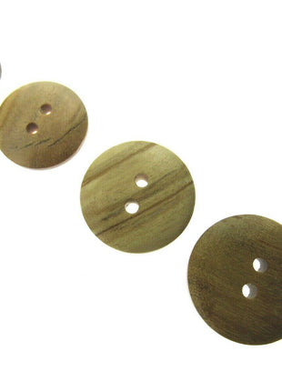 Round Wooden Domed Buttons Made From Olive Trees - CW6 - 5 Sizes - ThreadandTrimmings