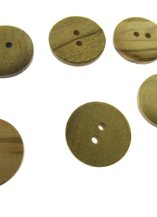 Round Wooden Domed Buttons Made From Olive Trees - CW6 - 5 Sizes - ThreadandTrimmings