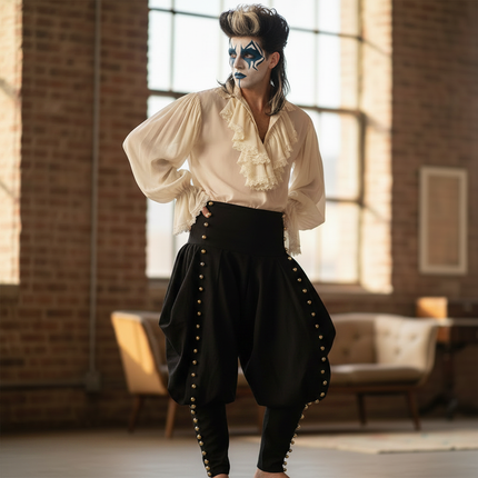 1980s New Romantic with harem trousers and bells