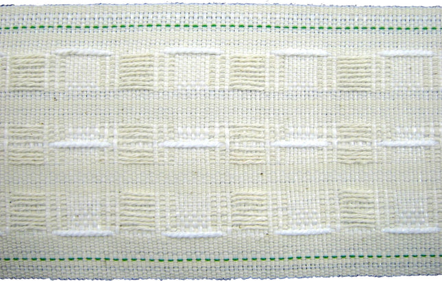 Cream Curtain Tape Cotton Mix Heading Pencil Pleat Tape 3 inch 75mm Wide CT75C - ThreadandTrimmings