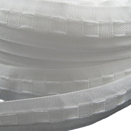 Curtain Header Tape - White Polyester Pencil Pleat Tape -25mm (1") Wide CT25100P - ThreadandTrimmings