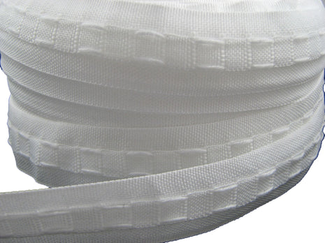 Curtain Header Tape - White Polyester Pencil Pleat Tape -25mm (1") Wide CT25100P - ThreadandTrimmings
