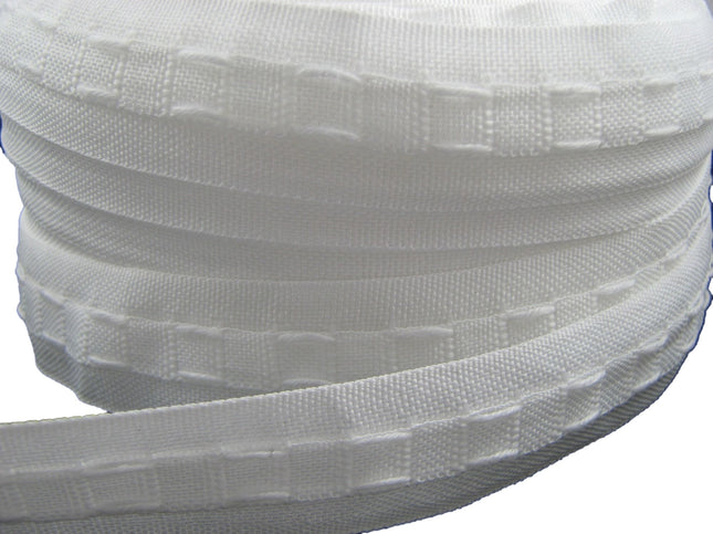 Curtain Header Tape - White Polyester Pencil Pleat Tape -25mm (1") Wide CT25100P - ThreadandTrimmings