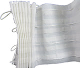 White extra wide curtain tape a white background