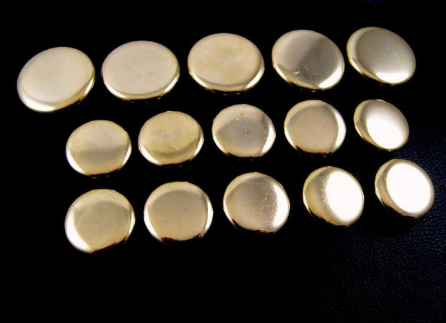 Polished Metal Gold Blazer Buttons Complete Set of Plain Blazer Buttons (B568) - ThreadandTrimmings
