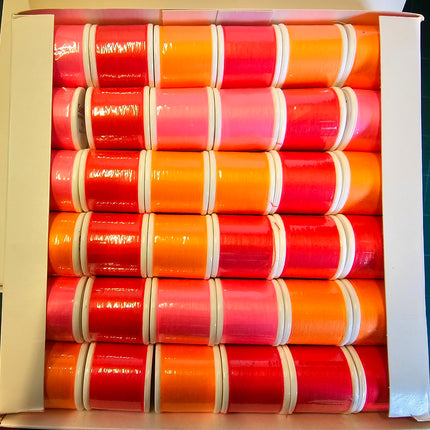 Polyester Sewing Thread Flo Red, Orange, Pink - 36 x 100m Reels - ThreadandTrimmings
