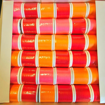 Polyester Sewing Thread Flo Red, Orange, Pink - 36 x 100m Reels - ThreadandTrimmings
