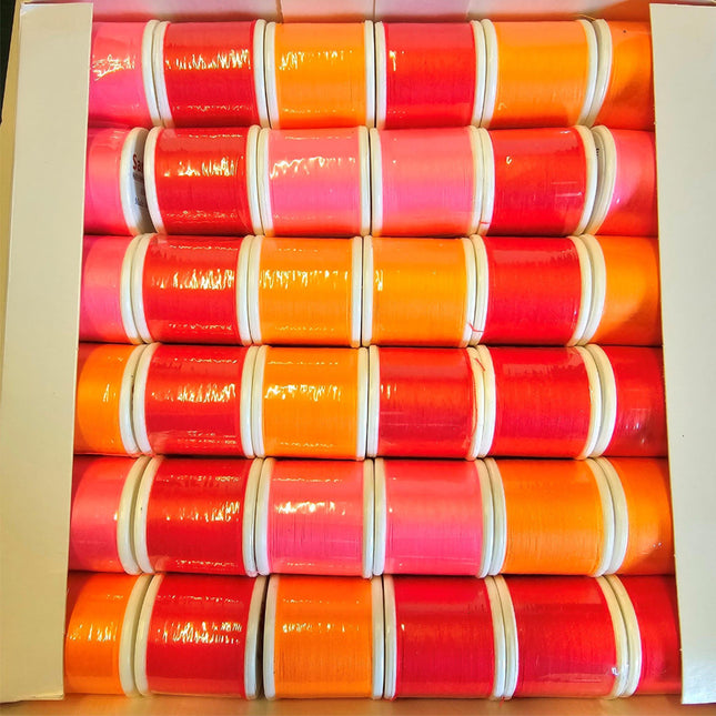 Polyester Sewing Thread Flo Red, Orange, Pink - 36 x 100m Reels - ThreadandTrimmings